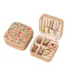 Caja de Joyería Impresa con Patrón de Corteza Transfronteriza, Caja de Almacenamiento Portátil para Viajes para Anillos, Pendientes y Aretes, Organizador de Joyería de Alta Gama para Mujeres