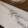 Chapado en Plata 925 en Toda la Superficie con Oro de 18 Quilates, Pendientes de Circonita de Corte Brillante, Ultra Brillantes, Modernos, Lujo Ligero, Pendientes de Botón Retorcidos de Gama Alta