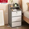 Mesita de Noche, Simple y Moderna, Pequeño Gabinete de Almacenamiento para Habitación de Alquiler Pequeña con Estante de Almacenamiento con Cerradura, Mini Gabinete