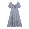 Vestido Cuadrado de Cuello Cuadrado con Contraste de Color Cereza a Cuadros Coreano de Cintura Alta Verano para Chicas Gorditas Talla Grande Falda Holgada Adelgazante 63897