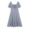 Vestido de Verano Estilo Coreano de Cintura Alta con Bloques de Color y Cuadros de Cereza Cuadrado para Mujeres de Tallas Grandes, Corte Holgado, Vestido Adelgazante 63897