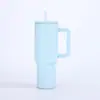 Copo Térmico de Aço Inoxidável 304 Transfronteiriço 40oz Copo de Gelo com Canudo Grande Capacidade Jumbo Copo de Água para Carro