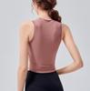 Roupas de Yoga Colete Esportivo Canelado Feminino de Verão Sem Mangas Corrida Fitness Stretch Apertado Roupa Externa Roupa Íntima de Yoga com Bojo