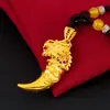 Vietnam Arena Oro Colgante Diente de Lobo Latón Chapado en Oro Personalidad Moda Hombres Colgante Diente de Lobo Oro 24K Accesorios Regalo