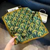 Pañuelo de Seda 70 Cuadrado Moda Coreana de Alta Gama Versátil Profesional Seda Sintética Pequeño Pañuelo de Cuello Estampado Retro Pañuelo de Seda para Mujer