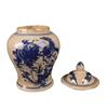 Peça Aberta de Porcelana Azul e Branca Antiga de Fábrica Jingdezhen Padrão de Dragão Pequeno Frasco de General Decorações Clássicas para Sala de Estar Enfeites