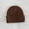 Gorro de tricô de camada dupla, espessado, para outono e inverno, feito de lã pura, cor sólida, com aba simples, adequado para atividades ao ar livre, esqui e para fornecer calor e proteção para as orelhas