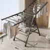 Tendedero de Ropa Metálico, Estante de Pie, Tendedero Interior Multifuncional, Tendedero para Ropa de Bebé en Balcón, Tendedero Plegable de Acero al Carbono para Colchas