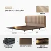 Nova Cama de Aço Carbono Cor Creme Ecológica com Bordas Lisas, Cama de Tecido Estilo Francês Minimalista Moderna de Luxo Leve para Quarto Principal, Cama de Casal