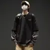 Camiseta de manga larga de dos piezas estilo americano para hombre, de calle, transfronteriza, moderna, corte holgado, cuello redondo con estampado de letras, para usar en capas como base y prenda exterior