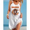 2022 Explosões AliExpress Europeu e Americano Transfronteiriço Urbano Feminino Casual Sexy Impressão Digital 3D NFL Vestido de Alça