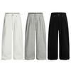 Pantalones Deportivos Casuales para Hombre C959 Otoño e Invierno Estilo Retro Americano Gama Alta Color Sólido Diseño Plisado Holgado Pierna Ancha