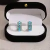 Ilha Crepúsculo~ Brincos de Diamante Cinza Tcheco Importado Micro-Incustados Finamente Brilhantes Estilo Coreano Ins Leve Luxo Brincos Geométricos Exquisitos