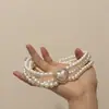 Colar de Coração de Amor Pérola Cravejado com Diamantes Multicamadas de Luxo Leve para Mulheres, Corrente de Clavícula Estilo Palácio Retro de Nicho, Corrente de Pescoço Versátil