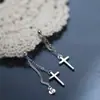 Pendientes de Cruz para Mujer, Pendientes de Nicho de Gama Alta Modernos Geniales, Hilos para Orejas, Estilo de Celebridad de Internet, Estilo Genial de Ins, Pendientes con Borlas