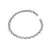 Pulsera Distintiva Tejida a Mano con Torcido de Plata Esterlina S925 Pulsera Simple de Hada Joyería Coreana Retro