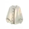 Cardigan de Tricô com Botões Coloridos Contrastantes Estilo Old Money para Homens e Mulheres Tendência de Outono Sensação Preguiçosa Relaxada Tricô Jaqueta Solta para Casal