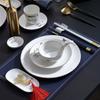 Vajilla de mesa para club de hotel, estilo chino, cuenco, plato, restaurante, porcelana de hueso, impresión personalizada
