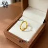 Anel de Barra Redonda Dourada Triturada Brilhante de 3 mm para Mulheres, Anel de Banda Liso Estilo Gelo Triturado de Luxo Leve da Moda Joia
