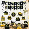 Accesorios de decoración para fiesta temática de temporada de graduación transfronteriza, accesorios para fotos de ceremonia de graduación, decoraciones colgantes, banderines y adornos de panal