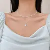 Nicho Design Sense Internet Celebridade ins Simples Elegante Camada Dupla Colar de Pérolas Mulheres Moda gargantilha Clavícula Cadeia Boo Neck Chain
