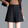 Shorts largos femininos, estilosos e simples, novo estilo outono e inverno 2026, elegantes e versáteis, cintura alta, shorts boot cut em linha A que emagrecem