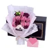 Regalo del Día de San Valentín Ramo de Rosas de Jabón Artificial Caja de Regalo Día de San Valentín Chino Regalo de Cumpleaños para Novia con Flores Exquisitas