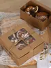 Caja de Empaque para Muffin y Pastel Caja de Picnic Caja de Papel Kraft Vasco Plato Tarta Huevo Tarta Empaque Navideño Caja de Regalo