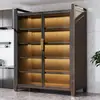 Estante de Almacenamiento Multifuncional, Gabinete de Almacenamiento de Doble Puerta de Múltiples Niveles de Pie, Horno de Microondas, Electrodomésticos, Ollas y Sartenes, Gabinete de Almacenamiento de Cocina