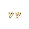 Pendientes de Flor Blanca de Resina Epoxi de Cinco Pétalos Estilo Coreano, Pendientes Pequeños y Dulces para Niñas