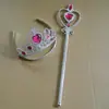 En stock Diadema de Princesa Corona de Frozen Varita Mágica Corona de Corona de Diamantes Electrochapados para Niños Traje de Cetro