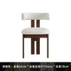 Silla de maquillaje de diseño nórdico de mediados de la antigüedad, silla de comedor vintage de madera maciza, silla de escritorio para el hogar de estilo francés, silla con respaldo