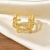 Anillo Cruzado de Lujo Ligero Estilo Europeo y Americano, Diseño de Nicho de Gama Alta, Anillo Abierto Ajustable de Moda