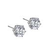 Pendientes de plata de ley 999 con seis garras de diamantes y circonitas blancas y negras, elegantes pendientes chapados en oro de moda japonesa y coreana, ligeros y lujosos para hombres y mujeres.