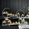 Adornos Europeos para Mesa de Postres Soporte de Exhibición Postre Boda Comida Fría Hora del Té Soporte para Pastel Mesa Té de la Tarde Soporte para Bocadillos