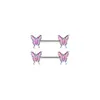 Amazon caliente nuevo mariposa de amor 6 pares anillo de pezón traje de perforación combinación joyería de clavo de pezón de acero inoxidable europeo y americano