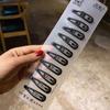 Pinza para el pelo rota estilo coreano, accesorio para la cabeza, pinza lateral, flequillo, pinza BB, pinza sencilla para mujer, pinza lateral esmerilada negra