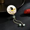 Broche de Pega Estilo Chinês com Franjas, Fecho de Segurança de Alta Qualidade para Mulheres, Novo Broche Vintage Estilo Corte para Qipao