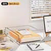 Caja de Almacenamiento Almacenamiento de Archivos de Escritorio Estante de Escritorio Acrílico Rectangular Transparente Estudiante A4 Caja de Organización de Libros