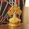 Novo Ornamento Árvore do Dinheiro em Lingote Cor Dourado Areia para Atrair Riqueza e Prosperidade, Adequado para Decoração de Mesa de Escritório