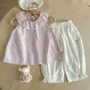 Conjunto de verano para niñas 2026 nuevo elegante único hermoso vestido de verano para niñas pequeñas, conjunto de dos piezas súper lindo para bebés