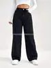 Jeans Rectos de Tiro Alto Americanos de Comercio Exterior para Mujer 2025 Nuevo Otoño Pequeños Sueltos Caídos Color Liso Pantalones de Pierna Ancha
