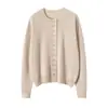 Suéter de Cachemir para Mujer 100% Cachemir Puro Cardigan Tejido Otoño e Invierno Nuevo Botón de Nariz de Cerdo Diseño Personalizado Cardigan
