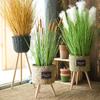 Soporte de Piso para Flores, Cesta de Flores Tejida de Paja, Maceta Tejida de Ratán, Maceta Pastoral para Sala de Estar Balcón, Decoración de Plantas Verdes Bonsái