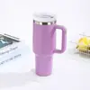 Venta Caliente Segunda Generación Taza para Coche de 40oz Simple Acero Inoxidable 304 Termo para Coche Taza Portátil con Asa de Popote Rompehielos