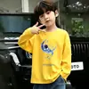 Camiseta de manga larga para niño, moderna y elegante, 100% algodón, primavera/otoño 2026, camiseta básica con estampado de dibujos animados estilo coreano para niños