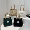 Bolso de Mano Casual Simple de Lona con Nuevo Bolso Artístico de Moda para Lonchera, Bolso Satchel de Mano para Viajero