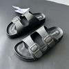 Ropa Exterior Popular Verano 2025 Zapatos Birkenstock, Pantuflas de Moda y Versátiles de Doble Botón, Venta al por Mayor de Comercio Exterior