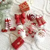 Colgante de plástico rojo para bolsas de niños, decoración navideña, colgante de bota de muñeco de nieve de dibujos animados de colores para árbol de Navidad