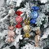 Transfronterizo Nuevo Caramelo Cola de Pez Navideño Pintado Espiral Caramelo Plano Adornos Colgantes para Árbol de Navidad Adornos Colgantes Adornos Colgantes de Cumpleaños